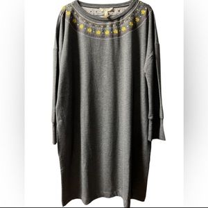 Matilda Jane Just Imagine Cozy Embroidered Sweatshirt Dress Size L